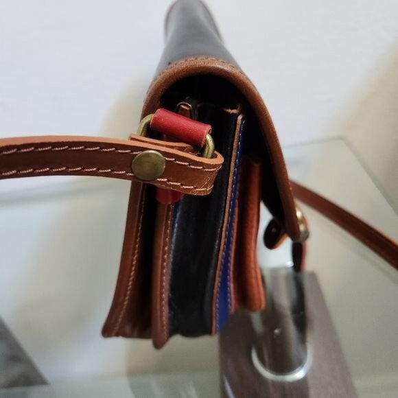 Florencia MADE IN ITALY Small Leather Handbag Black, Burgundy ,Brown and… - Picture 16 of 17